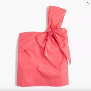 J. Crew Bright Coral  Top  with one strap and bow - NWT